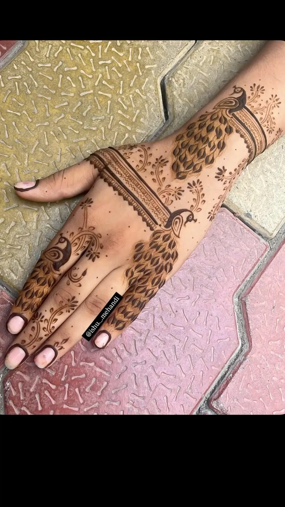 Bridal Simple Arm Mehndi Design with Deity and Peacock