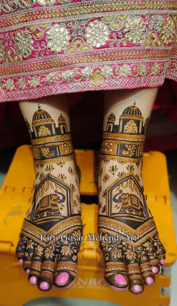 Bridal Indian Foot Mehndi Design with Figures (23)