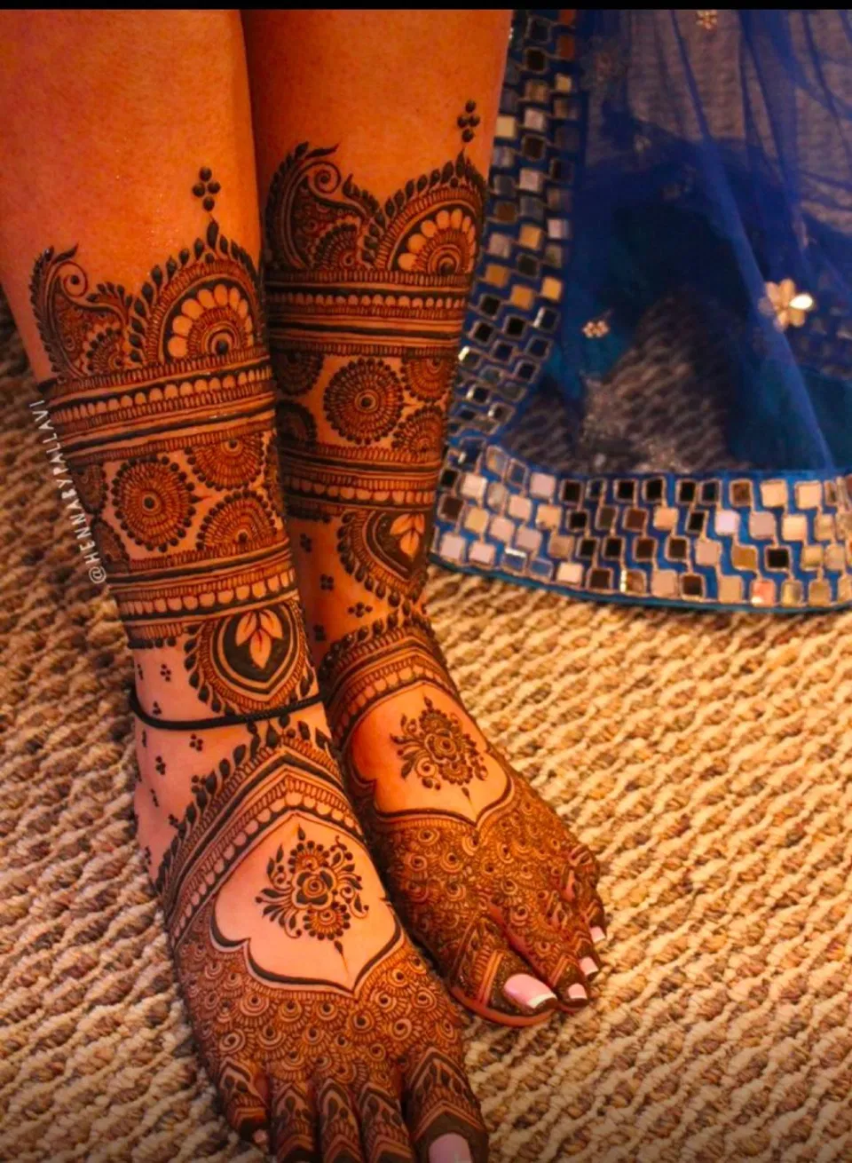 Bridal Indian Back Hand Mehndi Design with Moon