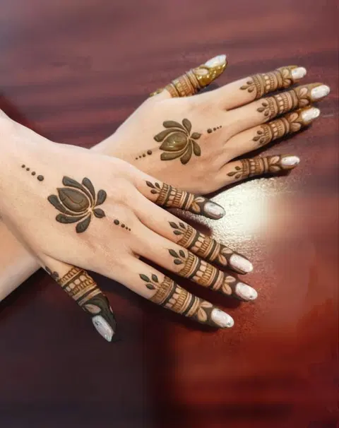 aesthetic minimal jaal back hand mehndi design