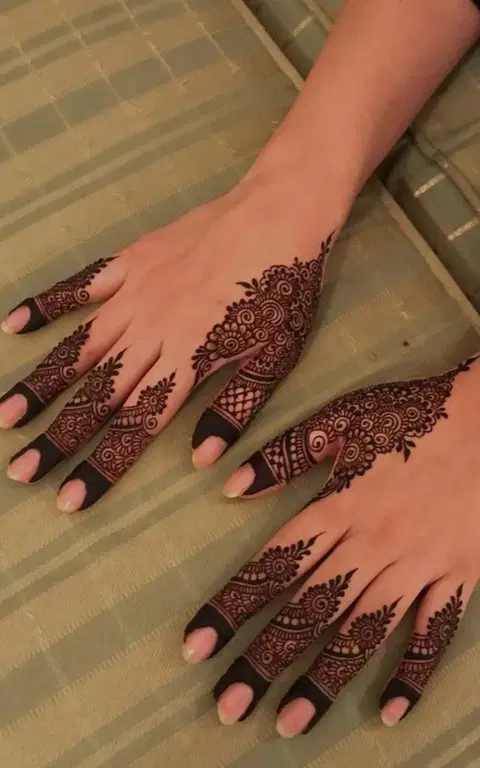 aesthetic royal back hand mehndi design