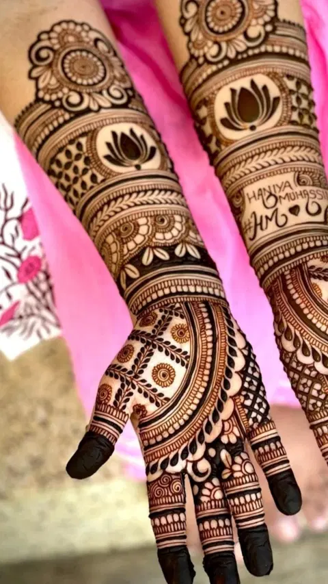bridal stylish arm mehndi design