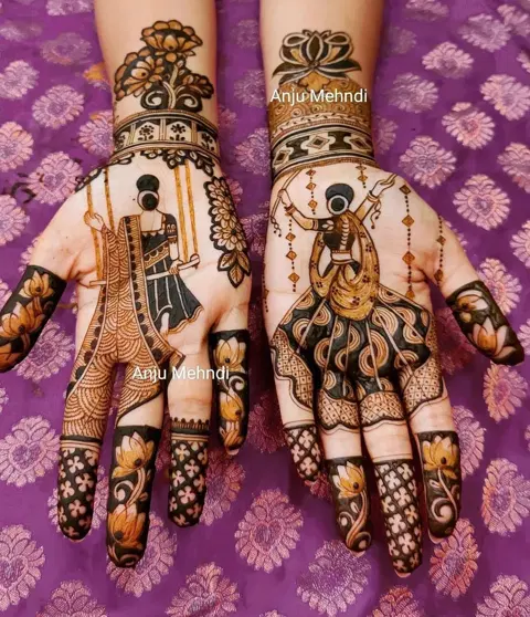 stylish figure back hand mehndi design