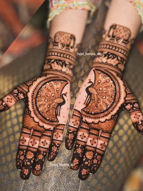 stylish circle full hand mehndi design