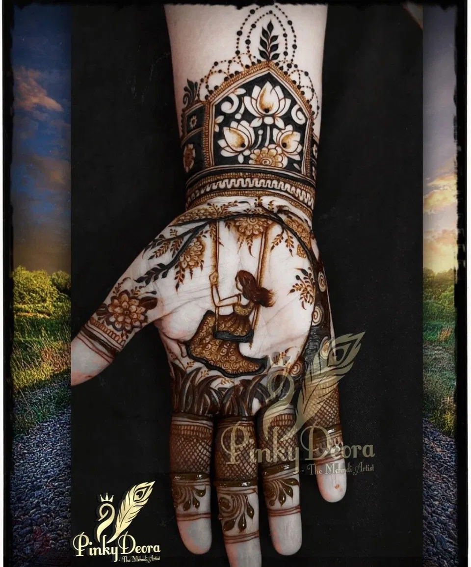 Simple Stylish Back Hand Mehndi Design for Teej (2)