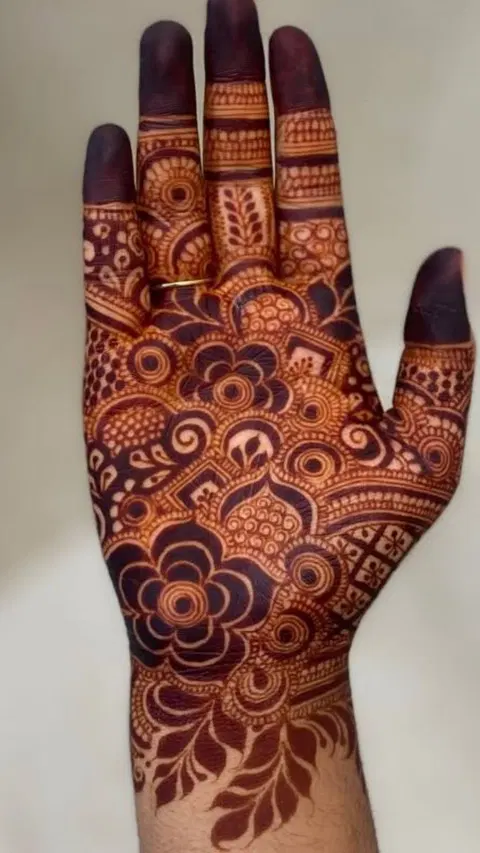 arabic bridal front hand mehndi design