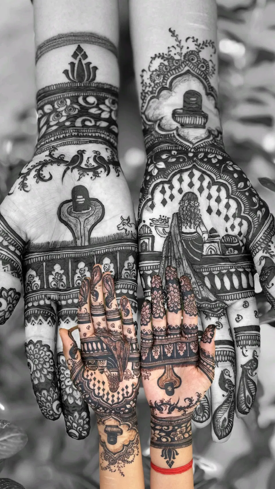 Back Hand Mehndi Design with Figures for Sawan (2)