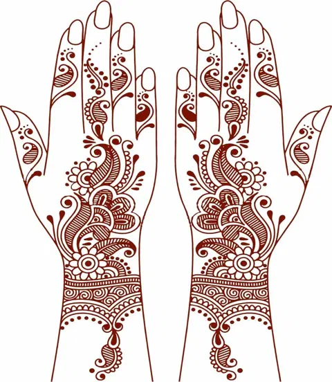 figure full hand mehndi design