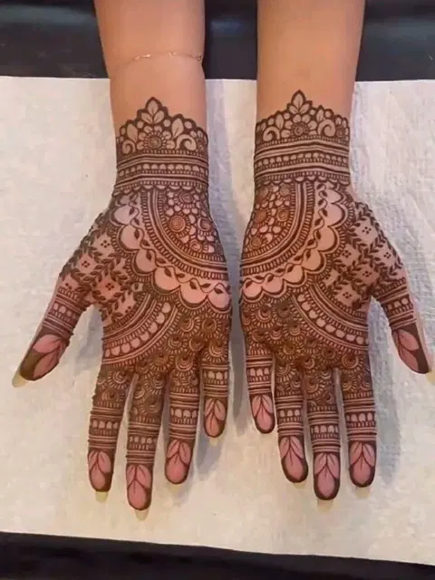 bridal front hand mehndi design