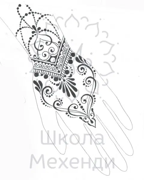 circle front hand mehndi design