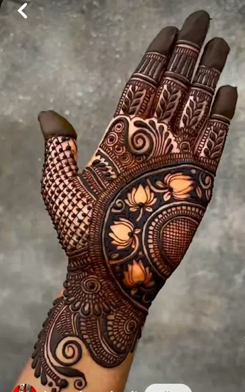 indian deity front hand mehndi design