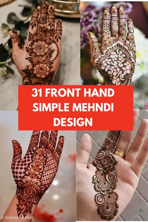 simple circle front hand mehndi design