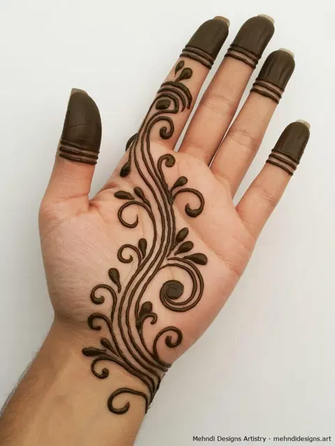 arabic simple bel front hand mehndi design