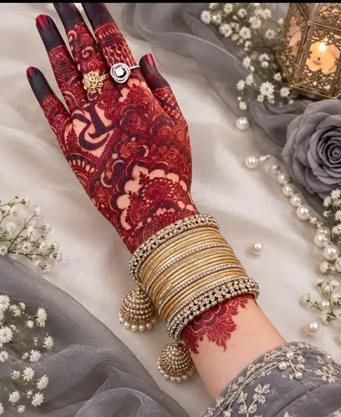 aesthetic royal back hand mehndi design