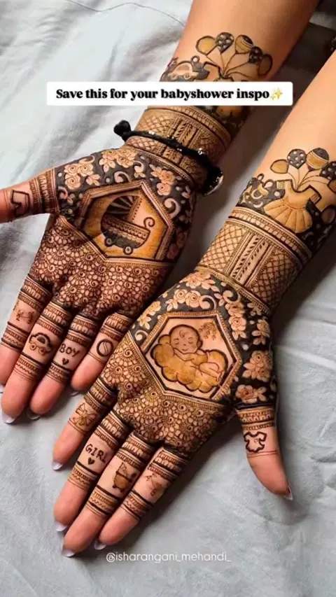 stylish figure back hand mehndi design