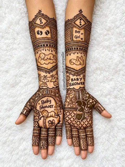 arabic figure front hand mehndi design