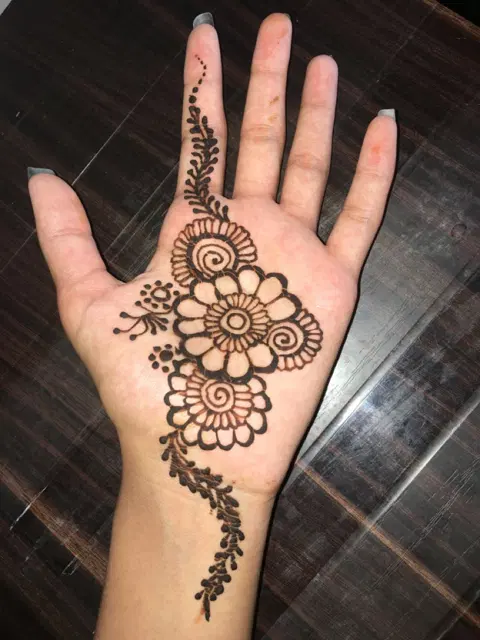 arabic simple bel front hand mehndi design