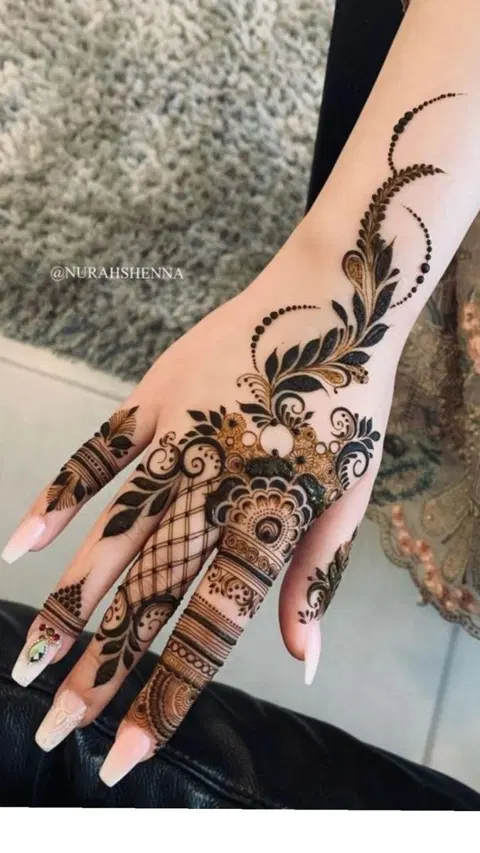 arabic dubai finger mehndi design