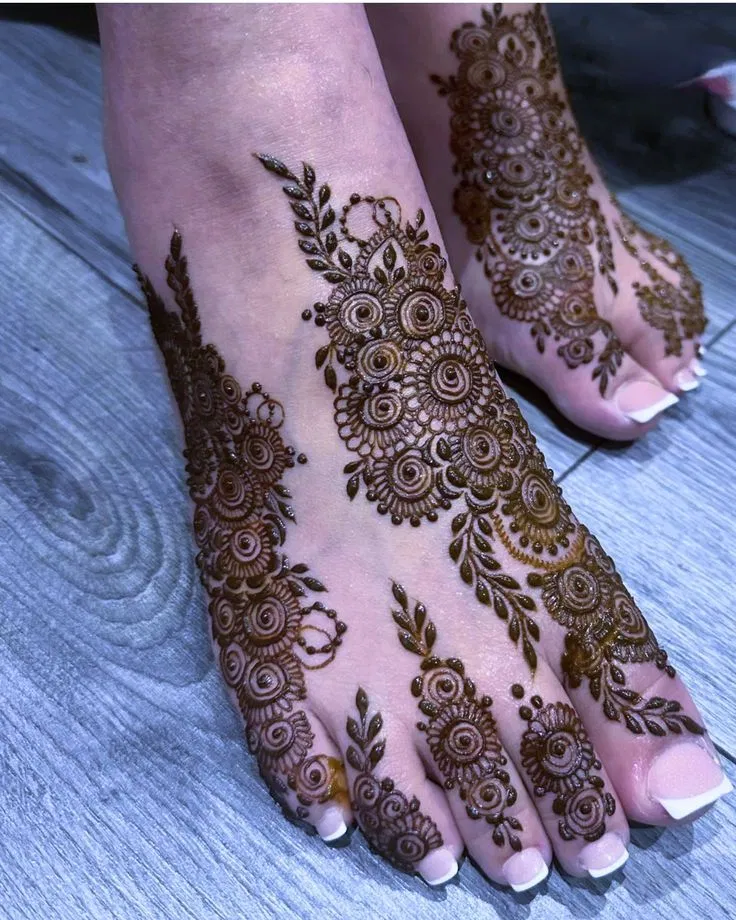 Bridal Simple Foot Mehndi Design (5)