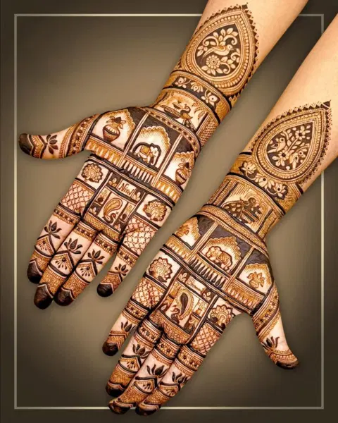 bridal stylish figure finger mehndi design