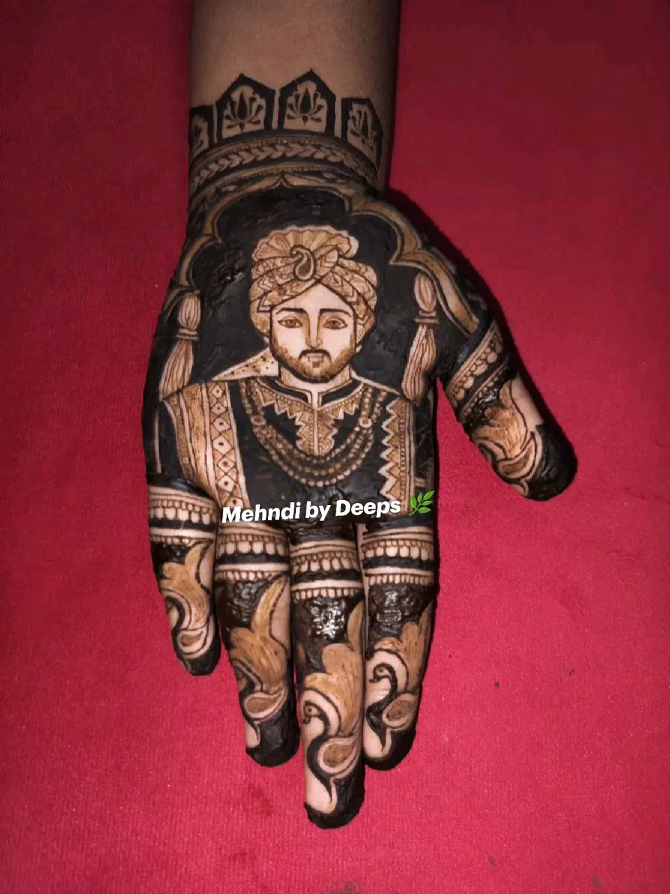 Royal Mehndi Design with Deity and Figures