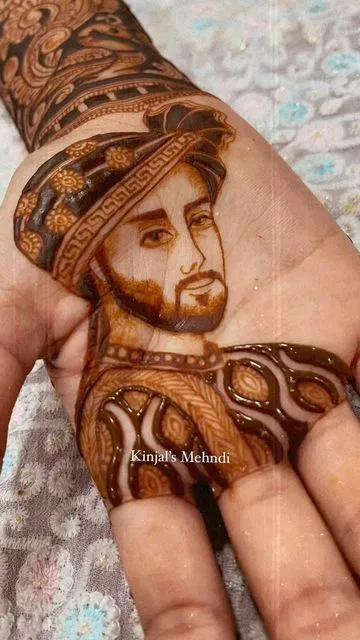 Bridal Royal Mehndi Design with Deity and Figures (3)