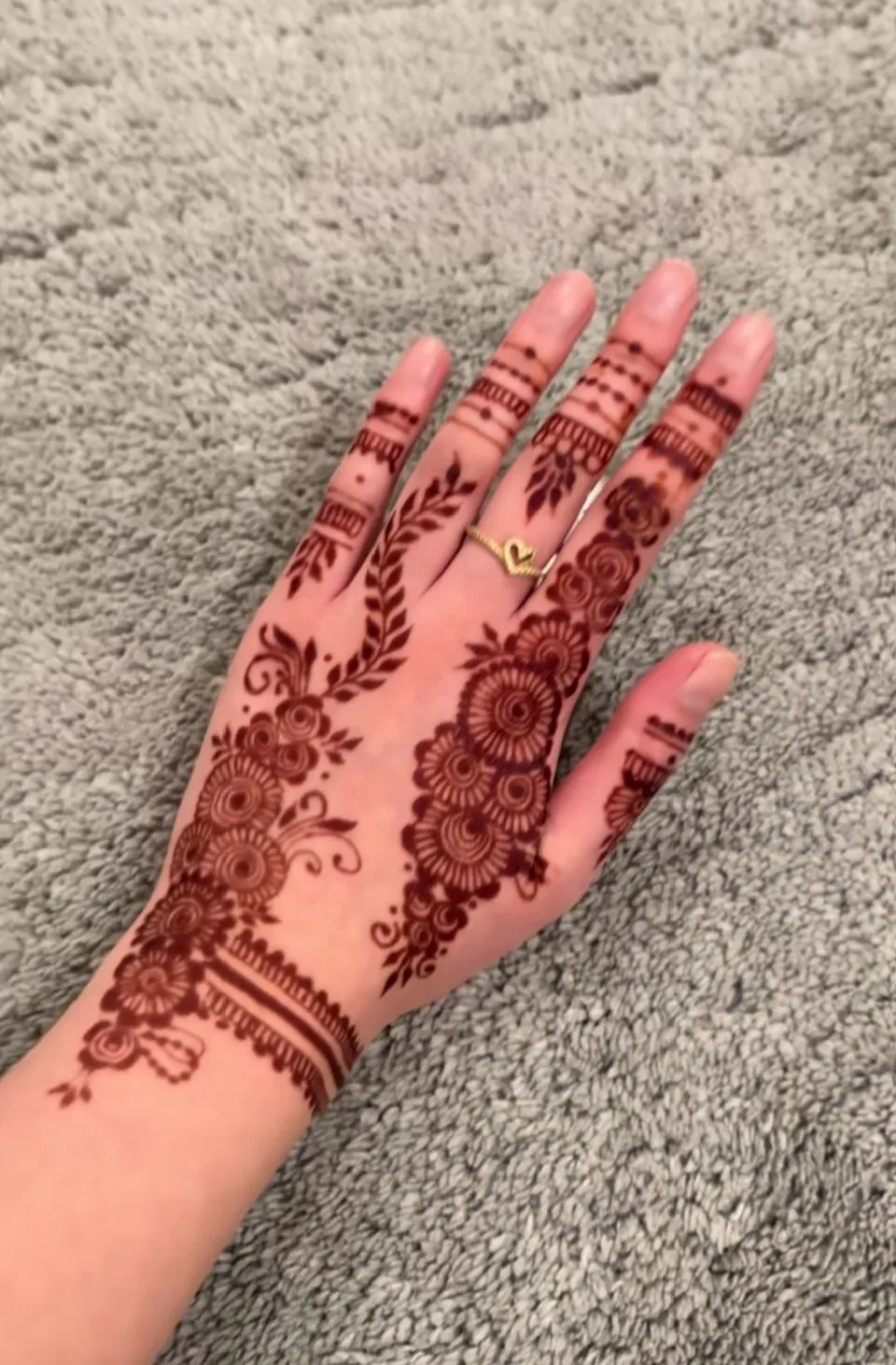 Arabic Pakistani Front Hand Mehndi Design with Flowers