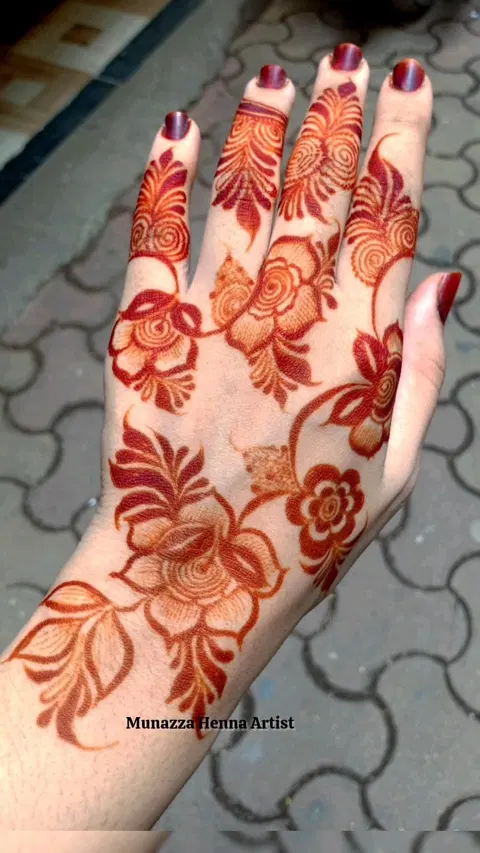 arabic simple bel back hand mehndi design