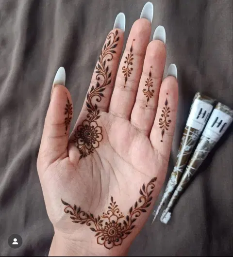 aesthetic minimal finger mehndi design