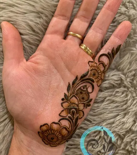 arabic simple bel finger mehndi design