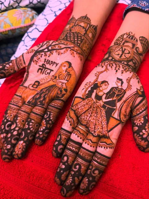 figure full hand mehndi design