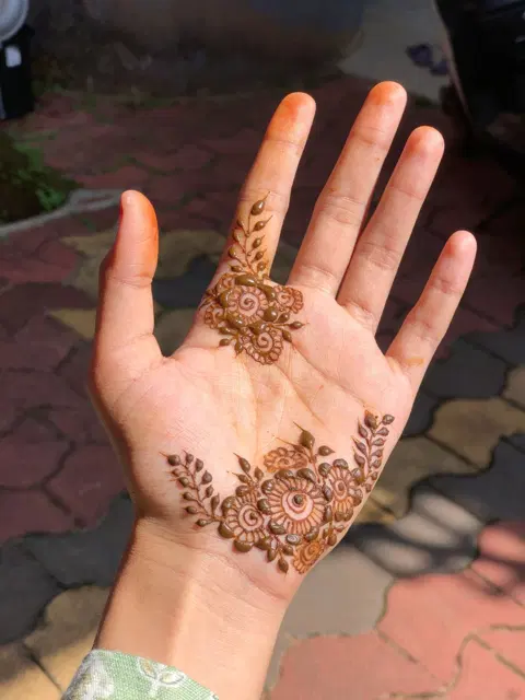 aesthetic minimal front hand mehndi design