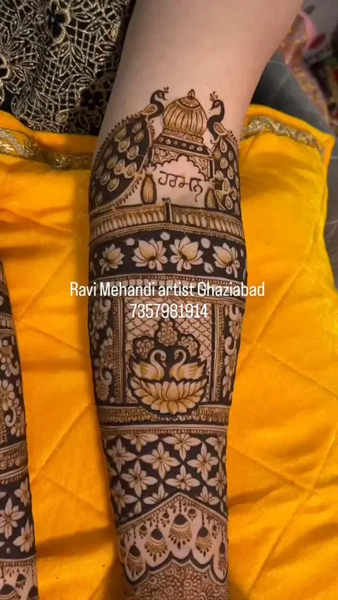 figure full hand mehndi design