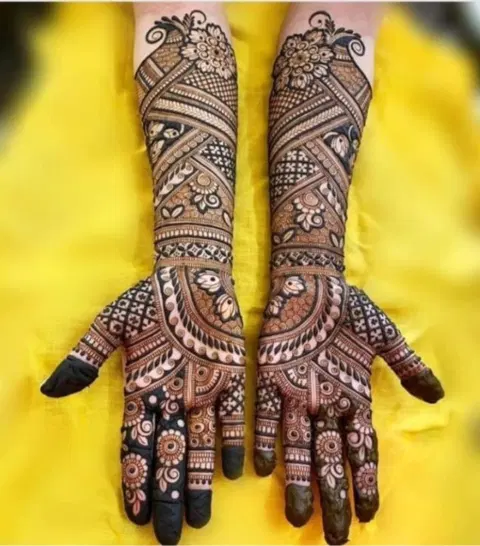figure full hand mehndi design