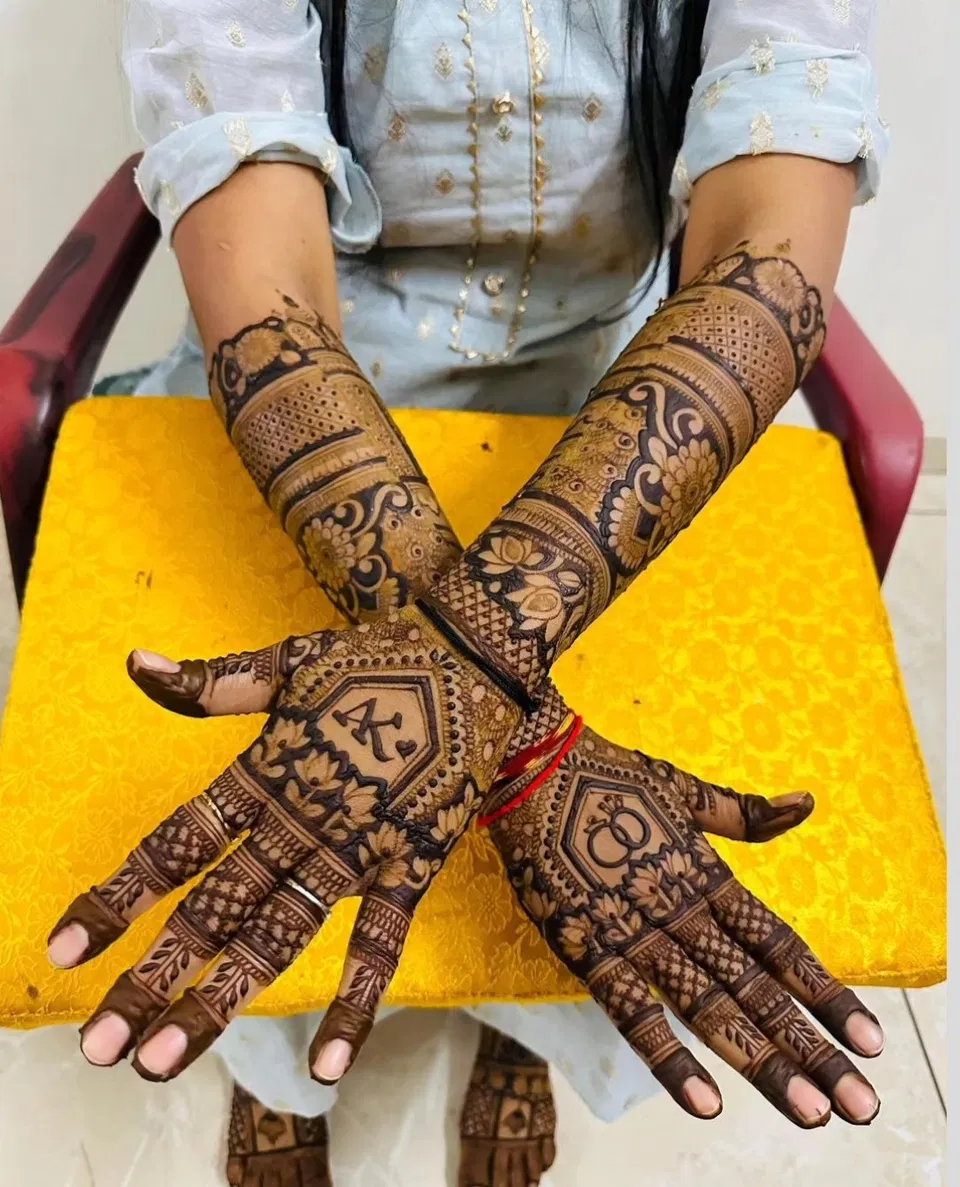 Bridal Indian Back Hand Mehndi Design with Figures (22)