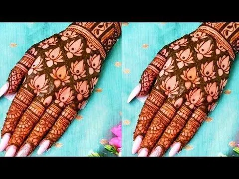 arabic stylish jaal back hand mehndi design