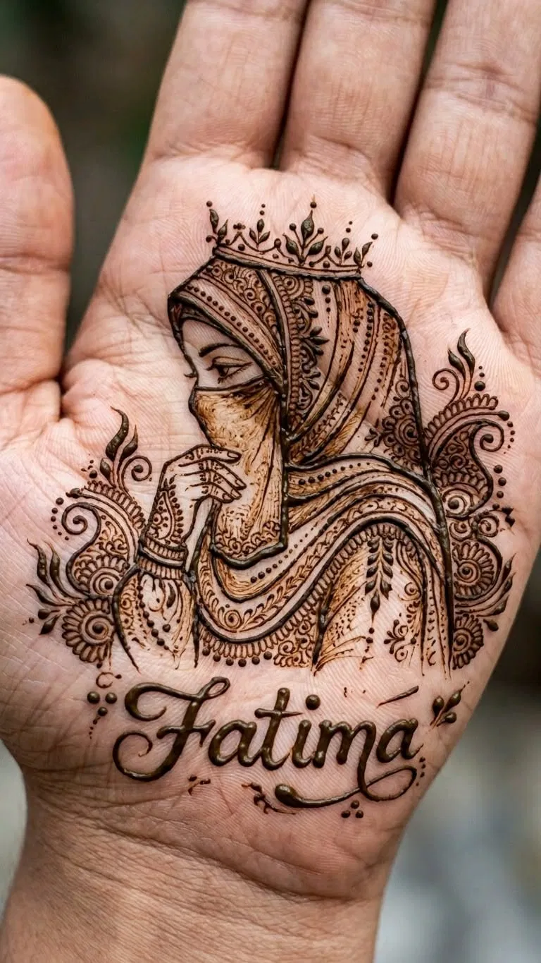 Arabic Bridal Finger Mehndi Design with Hidden Name (2)