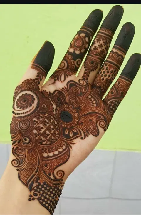 arabic bridal finger mehndi design