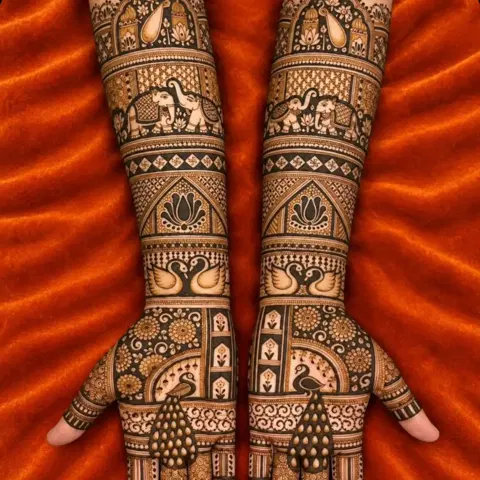 figure full hand mehndi design