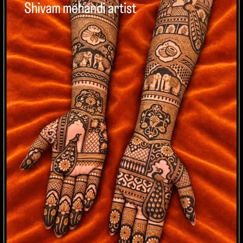 figure full hand mehndi design