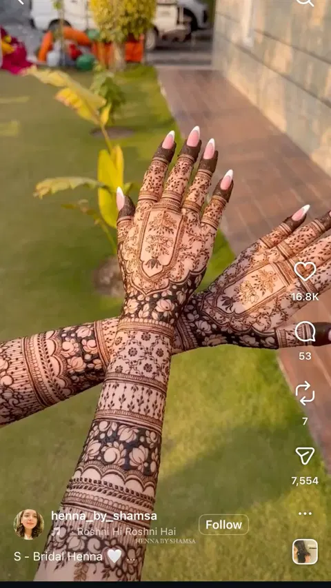 arabic bridal jaal arm mehndi design