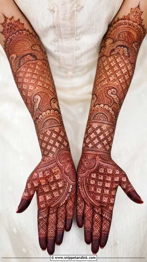 aesthetic arabic flower front hand mehndi design