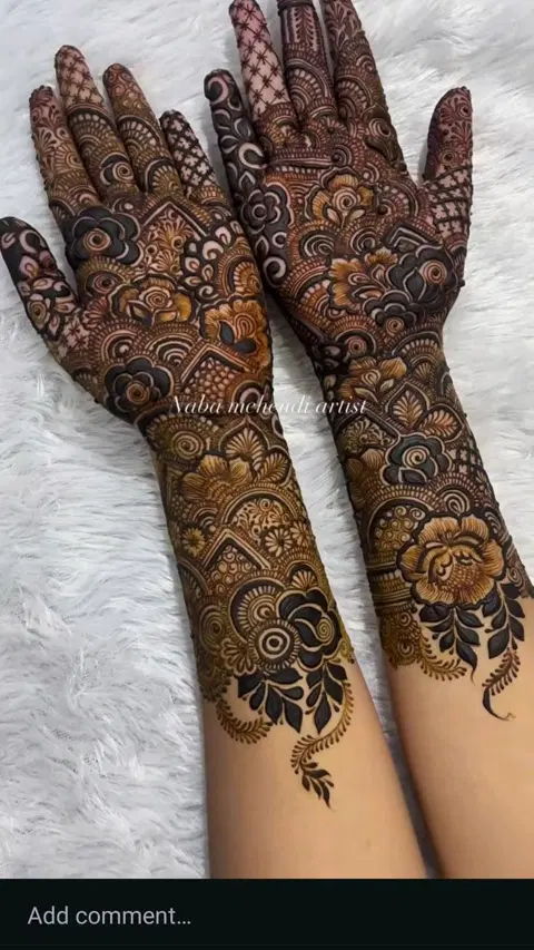 arabic bridal heart front hand mehndi design