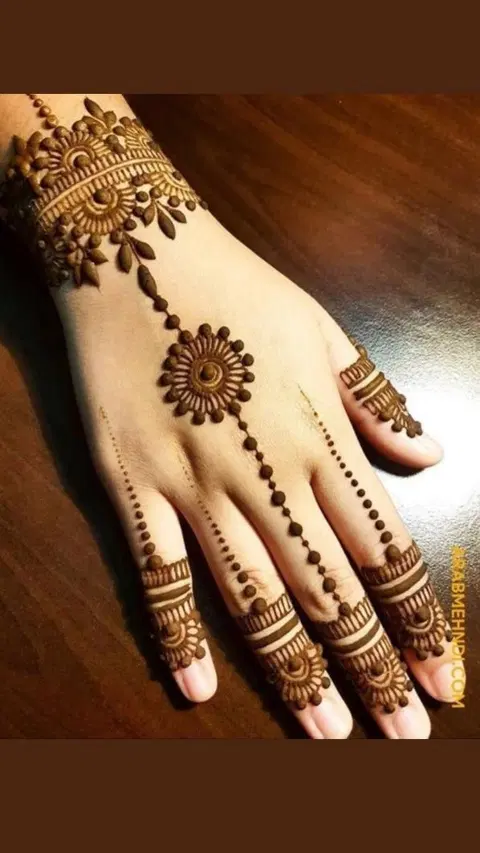 arabic bridal name back hand mehndi design