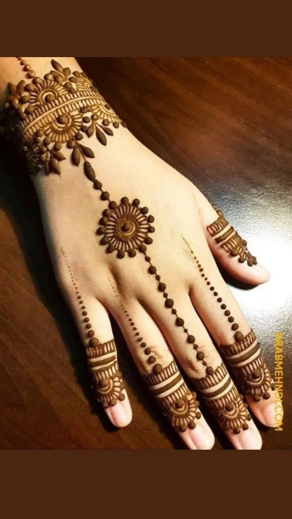 Arabic Bridal Back Hand Mehndi Design with Hidden Name (5)