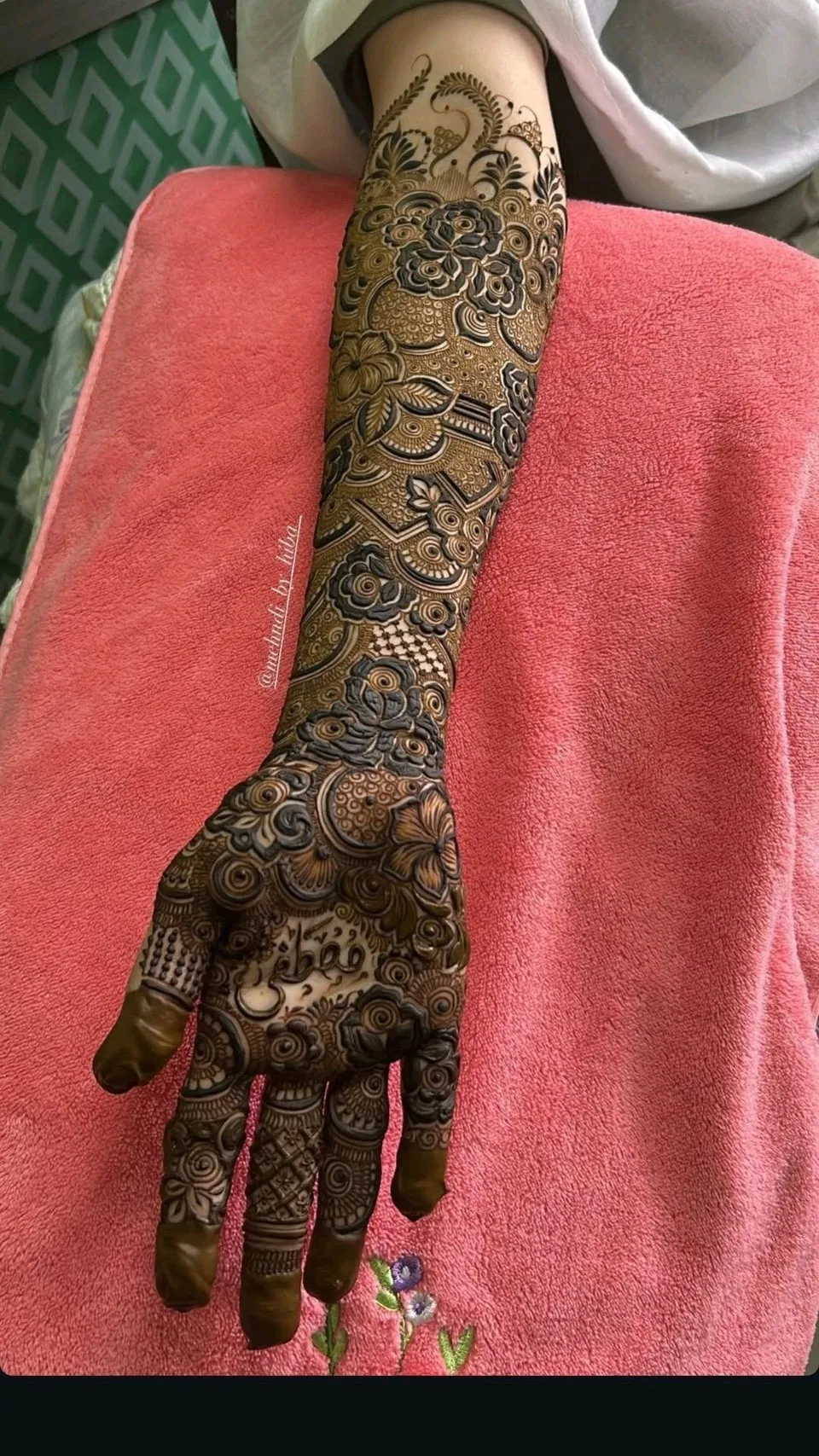 Bridal Stylish Arm Mehndi Design with Jaal (2)