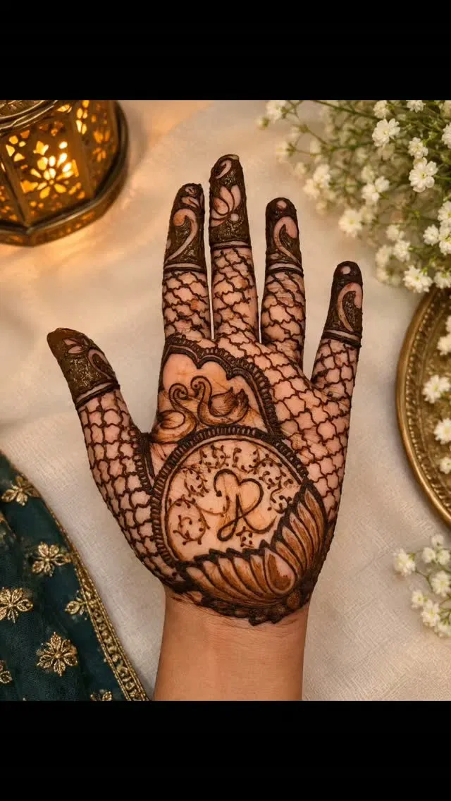 Aesthetic Bridal Back Hand Mehndi Design