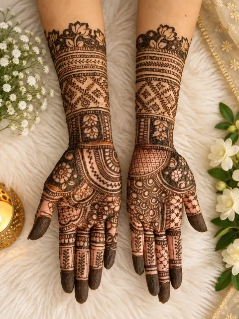 front hand mehndi design