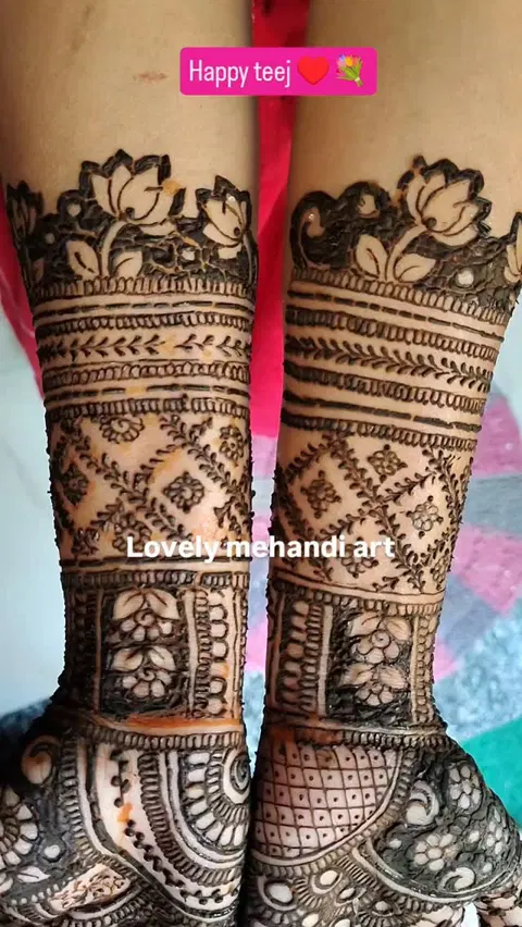 aesthetic bridal figure full hand mehndi design