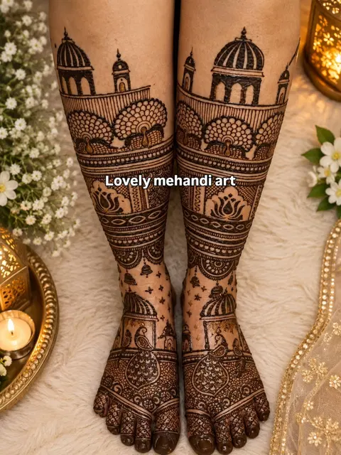 figure foot mehndi design
